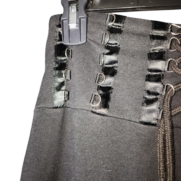 Black Lace-Up Women's Pants - Picture 5 of 8